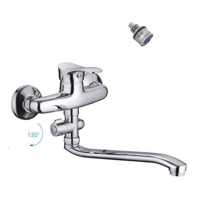 F2114-B Смеситель для ванны с длинным изливом и дивертором Frap F2114-B - фото 16229