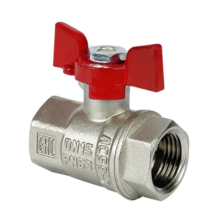 Кран шаровый VALFEX PREMIUM    3/4'' ВР/ВР, бабочка, никел. VF.217.NB1.034.PREMIUM - фото 16498