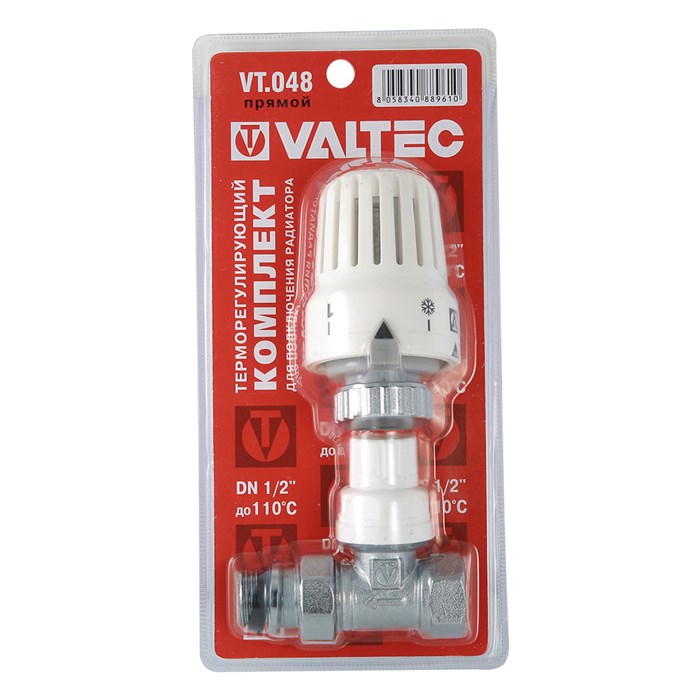 Клапан с термостатической головкой VALTEC, для рад. прямой 1/2''  (VT.048.N.04) VT.048.N.04 - фото 18875