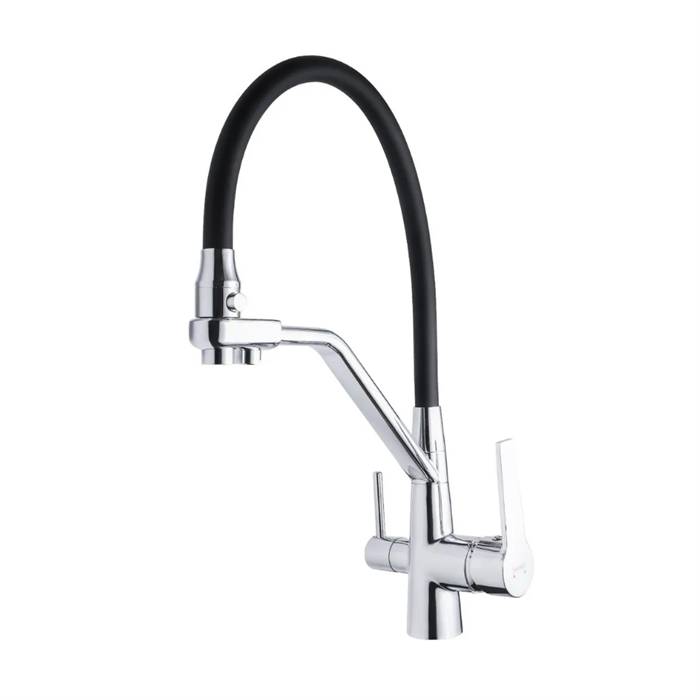 MN4460-17 Смеситель для кухни с подключением фильтра, черный/хром Maxonor PURE LIFE MN4460-17 - фото 19361