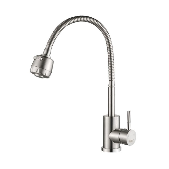 Смеситель для кухни VALFEX Atria Сhrome с гибк. изливом, нерж. сталь VF.73304 - фото 21240
