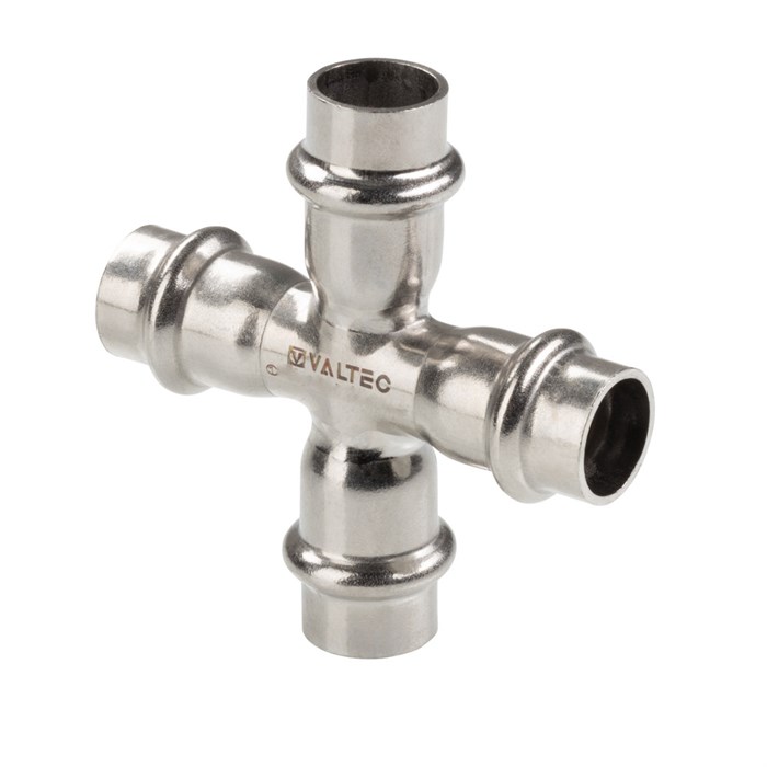 Крестовина нержав. сталь 22 мм х 15 мм х 22 мм х 15 мм VALTEC VTi.941.I.002215 - фото 21444