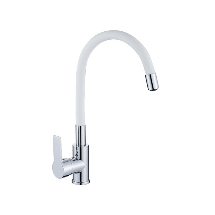 Смеситель для кухни с гибким изливом VALFEX Estreya Chrome/White VF.70112-8 - фото 22860