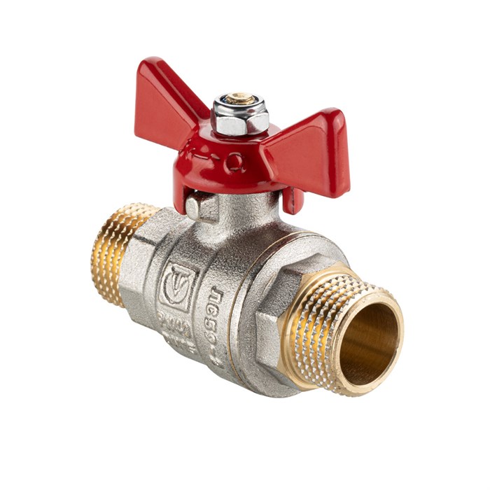 Кран шаровой VALTEC BASE-ГОСТ полнопроходной с рукояткой-бабочкой  3/4" нар.-нар. VT.219S.N.05