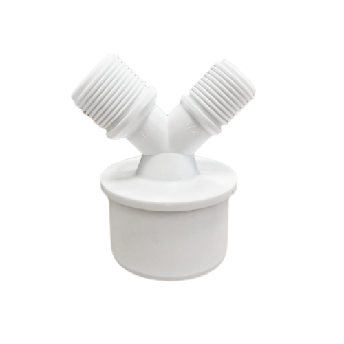 Адаптер двойной для подключения слива ф50 х1/2" нар х 3/4" нар V-образный 21329