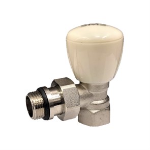 Кран радиатора рег. угловой (усил.) 1/2'' SMS 897 (Уплотнение конусное металл-металл без прокладки) 9753