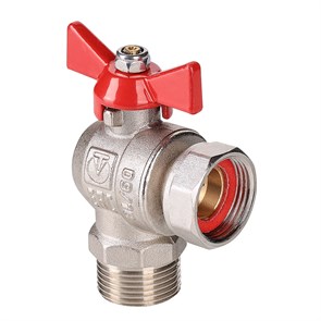 Кран шар. BASE угловой с накидной гайкой 1/2'' вн.-нар. (короткий) VT.267.NS.0404