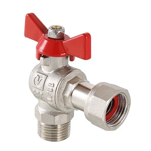 Кран шаровой Valtec BASE угловой с накидной гайкой 1/2''х1/2'' нар. резьба  (VT.267.N.0404) VT.267.N.0404