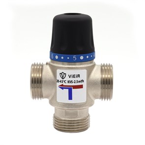 Термостатический смесительный клапан 1" (20-45 гр., Kvs - 2,5 м3/час) Vieir VR180