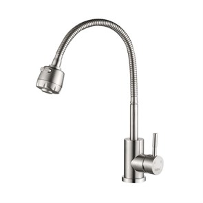 Смеситель для кухни VALFEX Atria Сhrome с гибк. изливом, нерж. сталь VF.73304