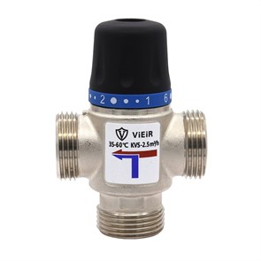 Термостатический смесительный клапан 1" (35-60 гр., Kvs - 2,5 м3/час) Vieir VR181