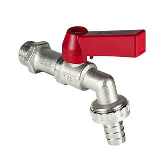 Кран водоразборный со штуцером, ручка-рычаг VALFEX 1/2" VF.435.NR.012