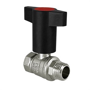 Кран шаровой с Т-образной красной ручкой для воды,  1/2" внутр.-наруж. VALFEX VF.236.NT1.012.N/P59.R