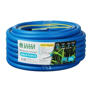 Шланг поливочный 1/2" (12,5мм) ТЭП AQUA FORCE (25м) армированный, с покрытием SOFT TOUCH 17575