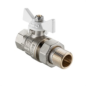 Кран шаровой Valtec BASE-ГОСТ с полусгоном   3/4" вн.-нар.  БЕЛАЯ рукоятка VT.227S.NW.05