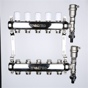 Коллекторная группа VALTEC, НЕРЖ., в сборе, 1''х9 вых. Евроконус 3/4''  (VTc.588.EMNX.0609) VTc.588.EMNX.0609