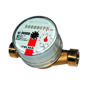 Водосчетчик универсальный Ду 1/2'' ITELMA 110мм, БЕЗ СГОНОВ, 110 мм 21411