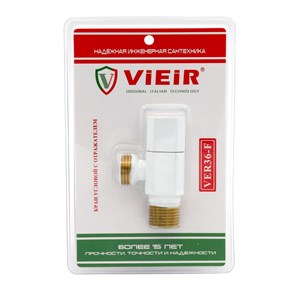 Вентиль с кран-буксой угловой 1/2"х1/2" VIEIR VER36-F белый VER36-F