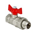 Кран шаровой с амер. VALFEX STANDART ВН/НР ручка-бабочка, 1 1/4'' НИКЕЛ. (16/4) VF.227.NB1.114 - фото 16485