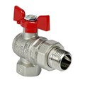 Кран шаровой угловой с амер. VALFEX PREMIUM ВН/НР ручка-бабочка,   3/4'' НИКЕЛ. VF.269.NB1.034.PREMIUM - фото 16492