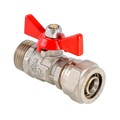 Кран шаровой VALTEC под обжим, рукоятка бабочка 16 х 1/2'' нар.  (VT.341.N.1604) VT.341.N.1604 - фото 18604