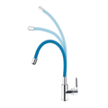 MN70112-4 Смеситель для кухни гибкий излив, с гайкой, синий/хром Maxonor MN70112-4 - фото 19268