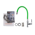 MN70112-12 Смеситель для кухни гибкий излив, с гайкой, зеленый/хром Maxonor MN70112-12 - фото 19276