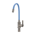 MN7180-4 Смеситель для кухни гибкий излив, с гайкой, синий излив, (нерж. сталь/сатин), Maxonor MN7180-4 - фото 19372
