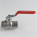 Кран шаровый полнопроходной, ГОСТ, стальная рукоятка   1/2" (Дн15) вн.-вн. VALTEC VT.414.N.04