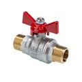 Кран шаровый полнопроходной, ГОСТ, рукоятка-бабочка   1/2" (Дн15) нар.-нар. VALTEC VT.419.N.04 - фото 24006