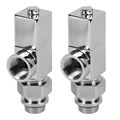 Набор дизайн-вентилей Royal Thermo CUBE, осевой (хром) 1/2" RTE 56.003