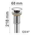Донный клапан 1 1/4'' для раковины без перелива HB65 (большой грибок) HB65